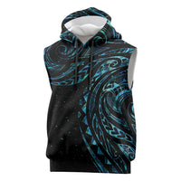 New Zealand Matariki Sleeveless Hoodie Galaxy Maori Tribal Tattoo - Polynesian Pride