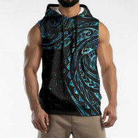 New Zealand Matariki Sleeveless Hoodie Galaxy Maori Tribal Tattoo - Polynesian Pride