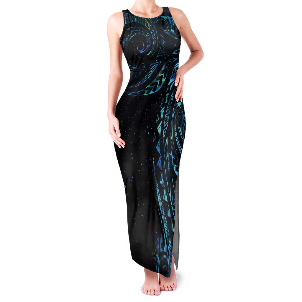 New Zealand Tribal Tattoo Tank Maxi Dress With Matariki Art LT9 Women Galaxy - Polynesian Pride