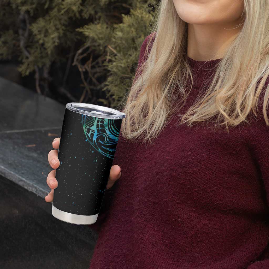 New Zealand Tribal Tattoo Tumbler Cup With Matariki Art LT9 - Polynesian Pride