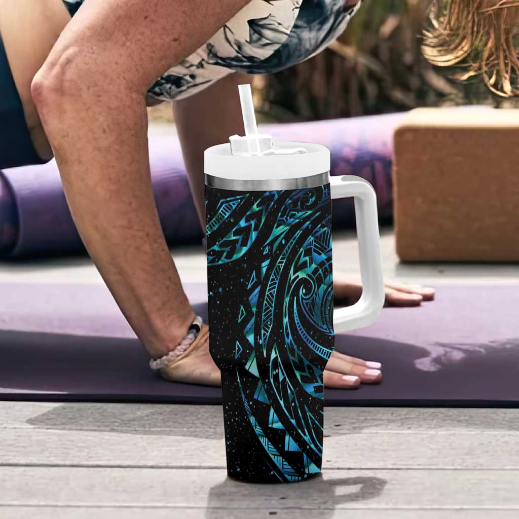 New Zealand Tribal Tattoo Tumbler With Handle With Matariki Art LT9 - Polynesian Pride