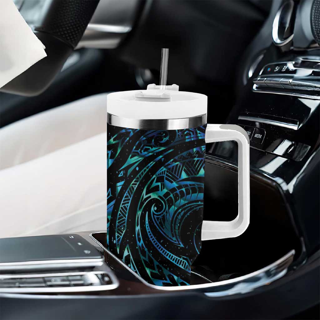 New Zealand Tribal Tattoo Tumbler With Handle With Matariki Art LT9 - Polynesian Pride