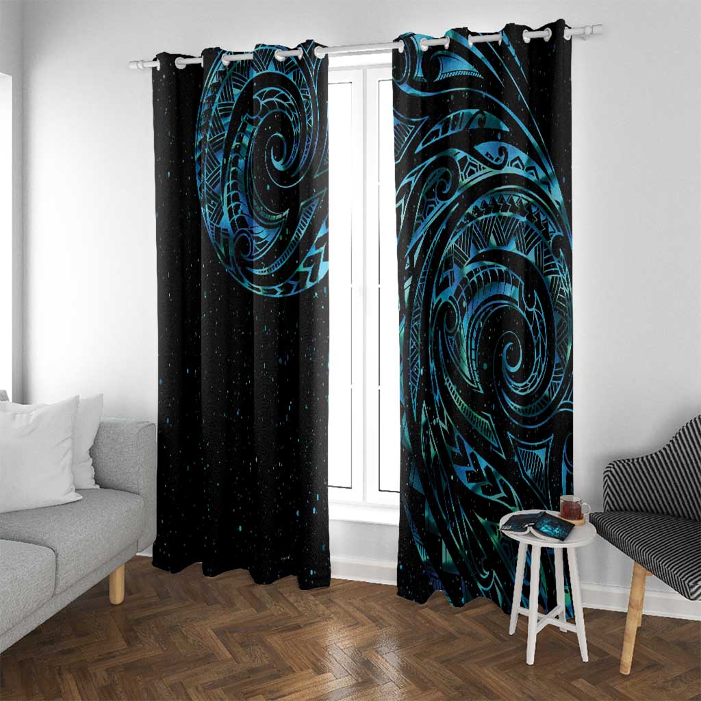 New Zealand Tribal Tattoo Window Curtain With Matariki Art LT9 With Grommets Galaxy - Polynesian Pride