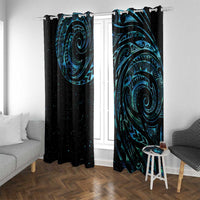 New Zealand Tribal Tattoo Window Curtain With Matariki Art LT9 With Grommets Galaxy - Polynesian Pride