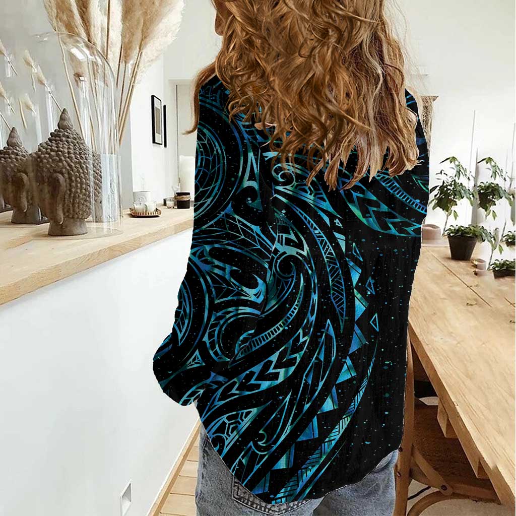 New Zealand Tribal Tattoo Women Casual Shirt With Matariki Art LT9 - Polynesian Pride