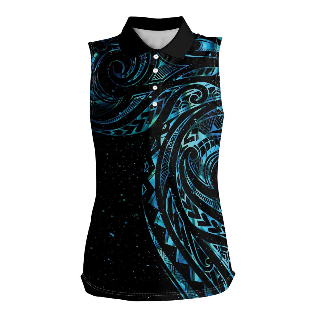 New Zealand Tribal Tattoo Women Sleeveless Polo Shirt With Matariki Art LT9 Female Galaxy - Polynesian Pride