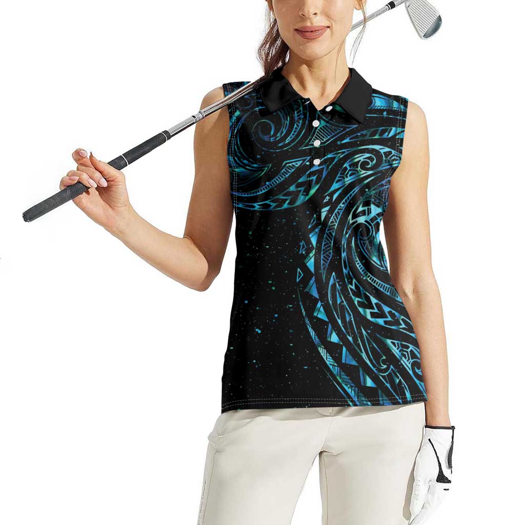 New Zealand Tribal Tattoo Women Sleeveless Polo Shirt With Matariki Art LT9 - Polynesian Pride