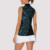 New Zealand Tribal Tattoo Women Sleeveless Polo Shirt With Matariki Art LT9 - Polynesian Pride
