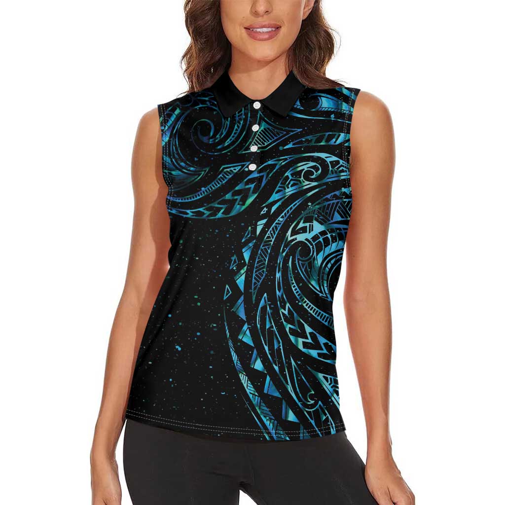New Zealand Tribal Tattoo Women Sleeveless Polo Shirt With Matariki Art LT9 - Polynesian Pride