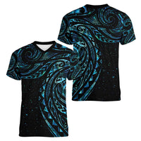 New Zealand Tribal Tattoo Women V-Neck T-Shirt With Matariki Art LT9 - Polynesian Pride