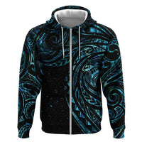 New Zealand Tribal Tattoo Zip Hoodie With Matariki Art LT9 Zip Hoodie Galaxy - Polynesian Pride
