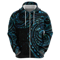 New Zealand Tribal Tattoo Zip Hoodie With Matariki Art LT9 - Polynesian Pride