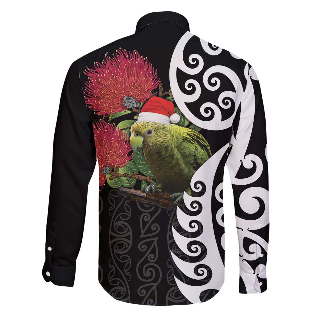 New Zealand Kakapo Christmas Family Matching Off Shoulder Maxi Dress and Hawaiian Shirt Meri Kirihimete Pohutukawa Flowers LT9 - Polynesian Pride