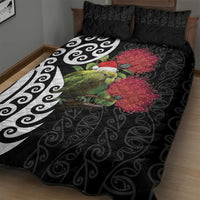 New Zealand Kakapo Christmas Quilt Bed Set Meri Kirihimete Pohutukawa Flowers