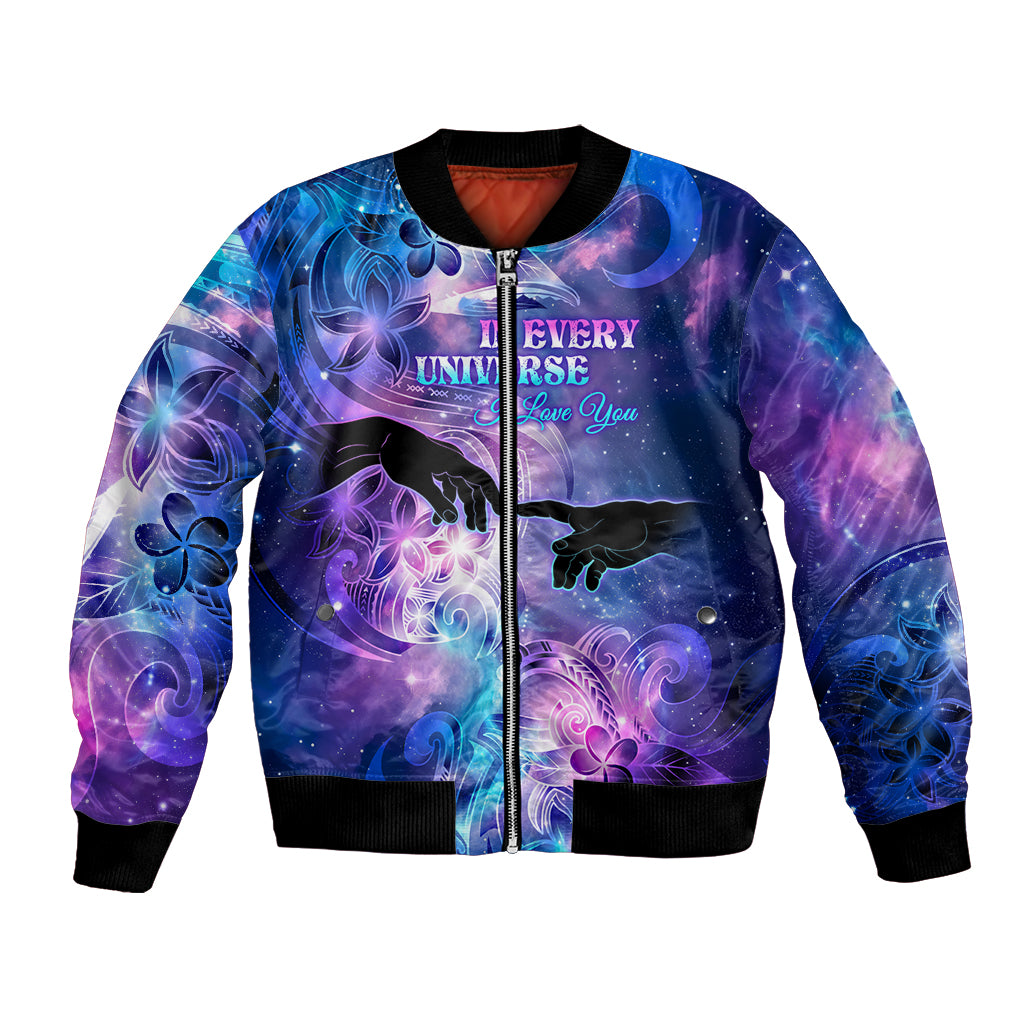 I Love You In Every Universe Personalised Bomber Jacket Polynesian Pattern Galaxy Style LT9 Unisex Galaxy - Polynesian Pride