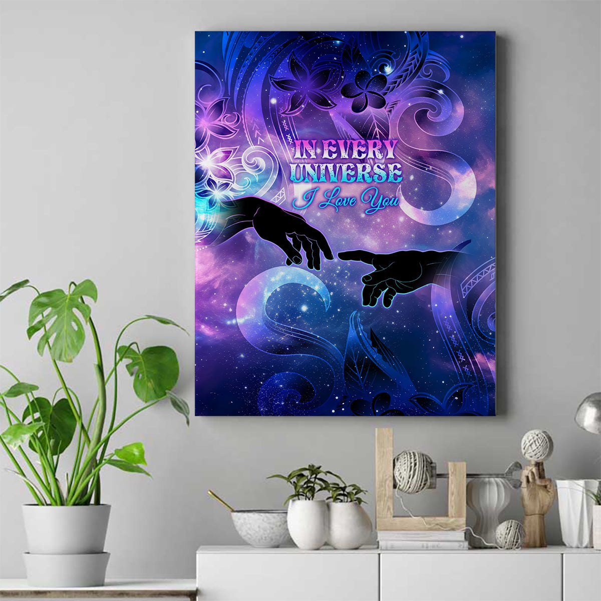 I Love You In Every Universe Personalised Canvas Wall Art Polynesian Pattern Galaxy Style LT9 Galaxy - Polynesian Pride