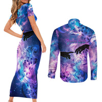 I Love You In Every Universe Personalised Couples Matching Short Sleeve Bodycon Dress and Long Sleeve Button Shirt Polynesian Pattern Galaxy Style LT9 - Polynesian Pride