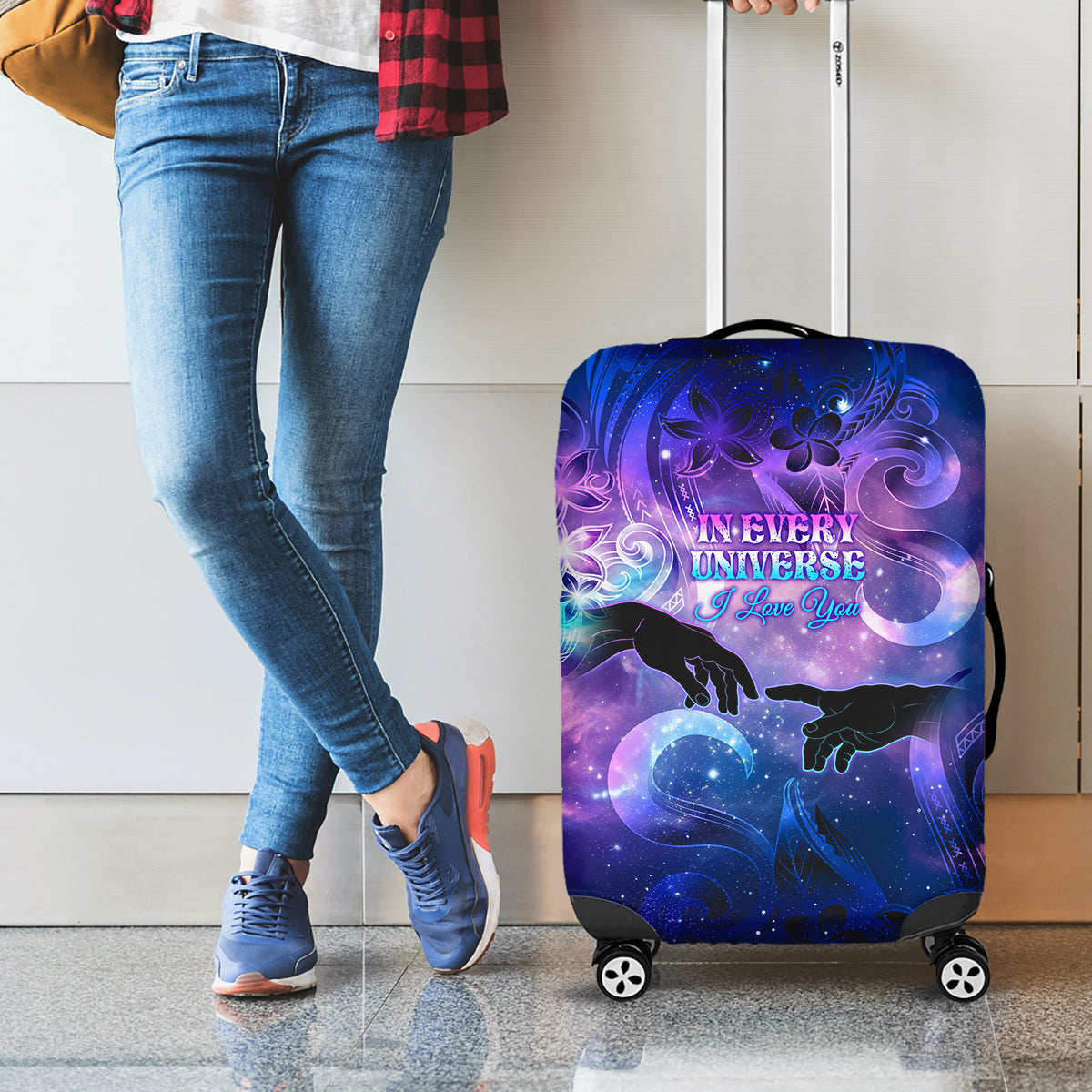 I Love You In Every Universe Personalised Luggage Cover Polynesian Pattern Galaxy Style LT9 - Polynesian Pride