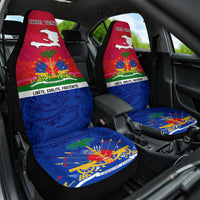 Haiti Independence Day Car Seat Cover Libete Egalite Fratenite Ayiti 1804 With Polynesian Pattern LT9 One Size Red - Polynesian Pride