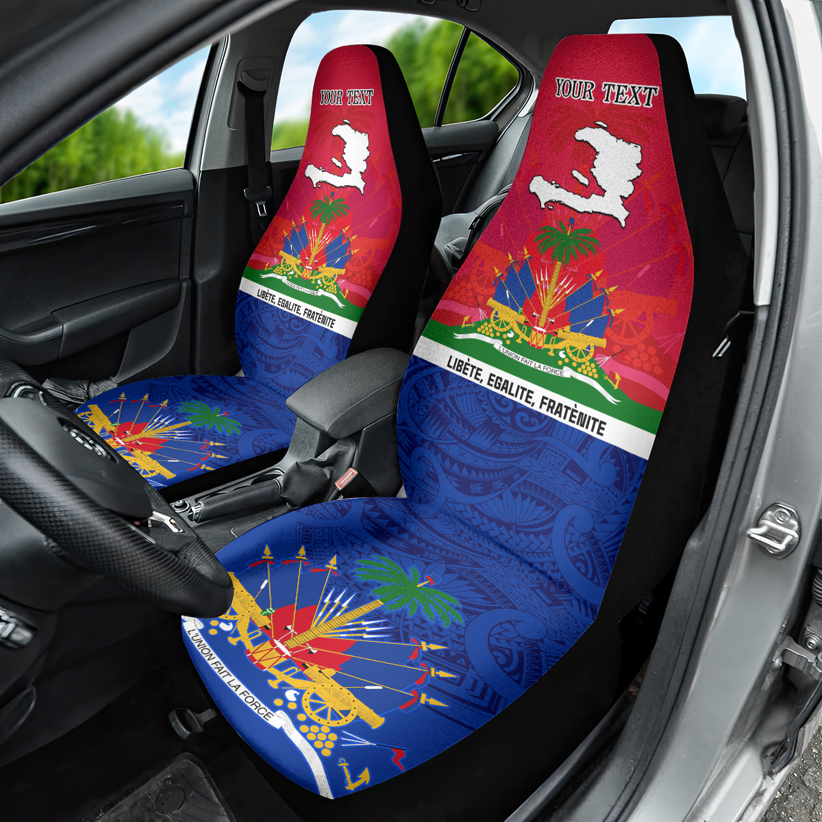 Haiti Independence Day Car Seat Cover Libete Egalite Fratenite Ayiti 1804 With Polynesian Pattern LT9 - Polynesian Pride