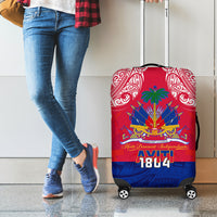 Haiti Independence Day Luggage Cover Libete Egalite Fratenite Ayiti 1804 With Polynesian Pattern LT9 - Polynesian Pride