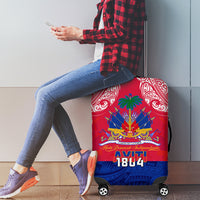 Haiti Independence Day Luggage Cover Libete Egalite Fratenite Ayiti 1804 With Polynesian Pattern LT9 - Polynesian Pride