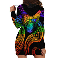 Personalised Its In My DNA Valentine Day Hoodie Dress Fingerprint Heart with Color Pride Flag LT9 - Polynesian Pride
