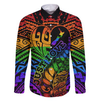 New Zealand LGBT Fern Heart Family Matching Long Sleeve Bodycon Dress and Hawaiian Shirt Dont judge What You Dont Understand LT9 Dad's Shirt - Long Sleeve - Polynesian Pride