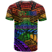 New Zealand LGBT Fern Heart T Shirt Dont judge What You Dont Understand LT9 - Polynesian Pride