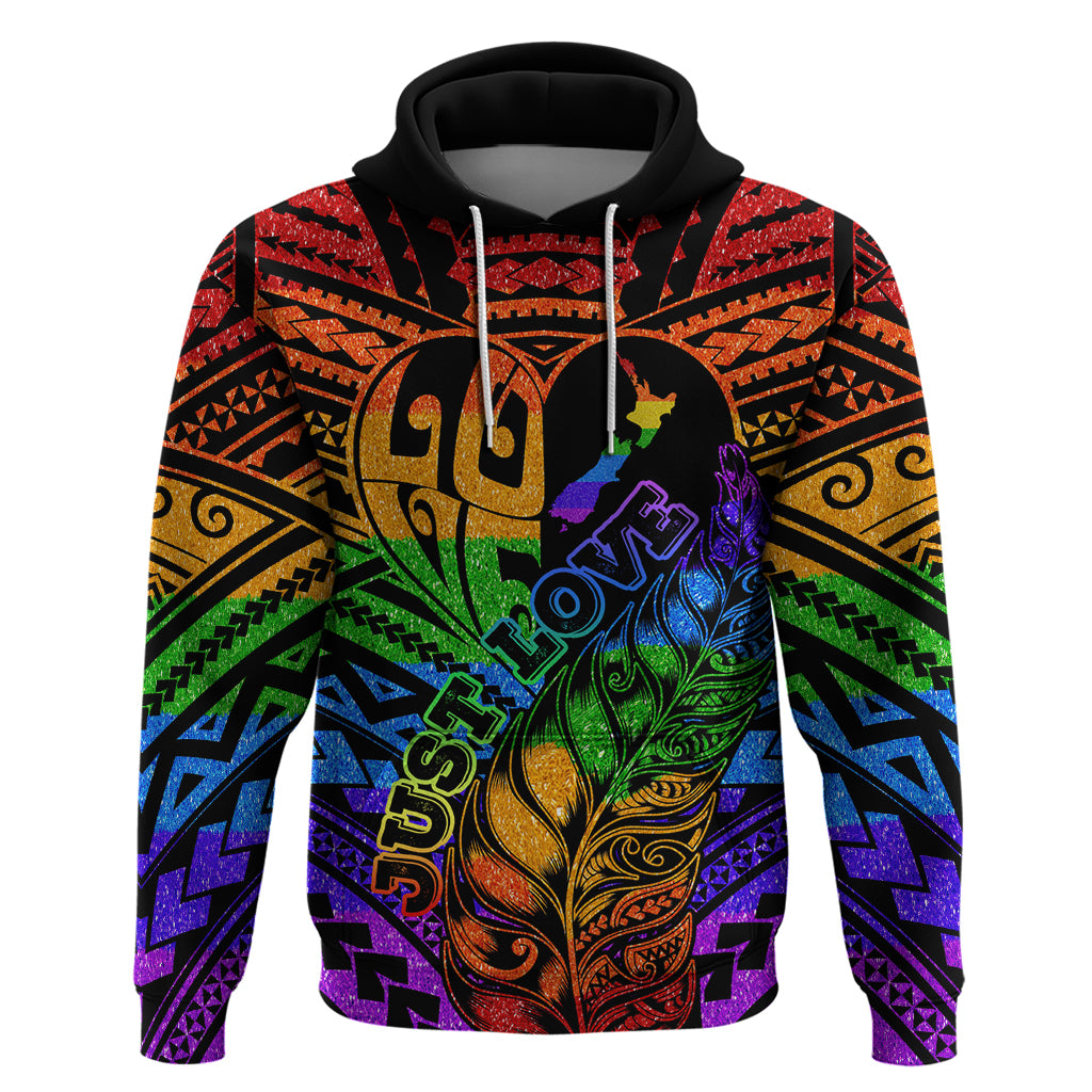 New Zealand LGBT Fern Heart Zip Hoodie Dont judge What You Dont Understand LT9 Pullover Hoodie - Polynesian Pride