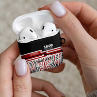 Personalised Toitu Te Tiriti Aotearoa 1840 AirPods Case Red Kowhaiwhai Puhoro - Polynesian Pride