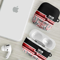 Personalised Toitu Te Tiriti Aotearoa 1840 AirPods Case Red Kowhaiwhai Puhoro - Polynesian Pride