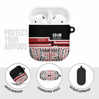 Personalised Toitu Te Tiriti Aotearoa 1840 AirPods Case Red Kowhaiwhai Puhoro - Polynesian Pride