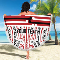 Personalised Toitu Te Tiriti Aotearoa 1840 Beach Blanket Red Kowhaiwhai Puhoro LT9 - Polynesian Pride