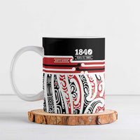 Personalised Toitu Te Tiriti Aotearoa 1840 Ceramic Mug Red Kowhaiwhai Puhoro - Polynesian Pride