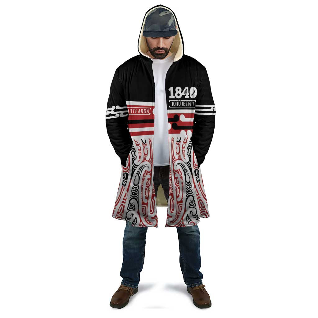 Personalised Toitu Te Tiriti Aotearoa 1840 Cloak Red Kowhaiwhai Puhoro - Polynesian Pride