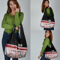 Personalised Toitu Te Tiriti Aotearoa 1840 Grocery Bag Red Kowhaiwhai Puhoro - Polynesian Pride