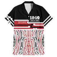 Personalised Toitu Te Tiriti Aotearoa 1840 Hawaiian Shirt Red Kowhaiwhai Puhoro - Polynesian Pride