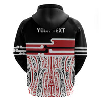 Personalised Toitu Te Tiriti Aotearoa 1840 Hoodie Red Kowhaiwhai Puhoro LT9 - Polynesian Pride