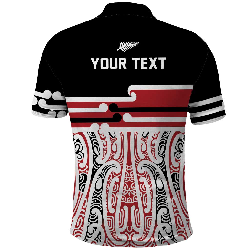 Personalised Toitu Te Tiriti Aotearoa 1840 Polo Shirt Red Kowhaiwhai Puhoro - Polynesian Pride
