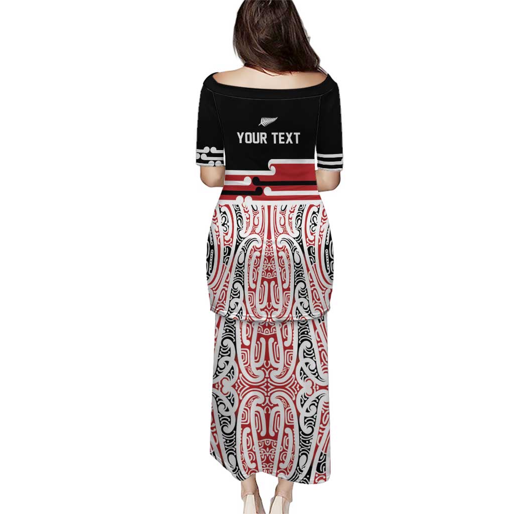 Personalised Toitu Te Tiriti Aotearoa 1840 Puletasi Red Kowhaiwhai Puhoro LT9 - Polynesian Pride