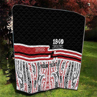 Personalised Toitu Te Tiriti Aotearoa 1840 Quilt Red Kowhaiwhai Puhoro LT9 - Polynesian Pride