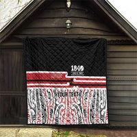 Personalised Toitu Te Tiriti Aotearoa 1840 Quilt Red Kowhaiwhai Puhoro LT9 - Polynesian Pride