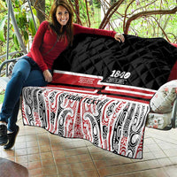 Personalised Toitu Te Tiriti Aotearoa 1840 Quilt Red Kowhaiwhai Puhoro LT9 - Polynesian Pride