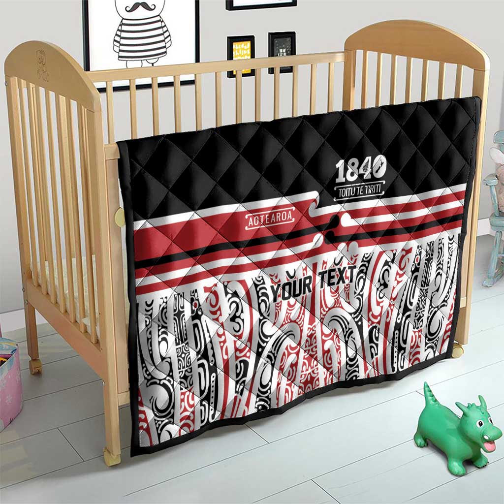 Personalised Toitu Te Tiriti Aotearoa 1840 Quilt Red Kowhaiwhai Puhoro LT9 - Polynesian Pride