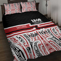 Personalised Toitu Te Tiriti Aotearoa 1840 Quilt Bed Set Red Kowhaiwhai Puhoro - Polynesian Pride