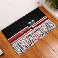 Personalised Toitu Te Tiriti Aotearoa 1840 Rubber Doormat Red Kowhaiwhai Puhoro LT9 - Polynesian Pride