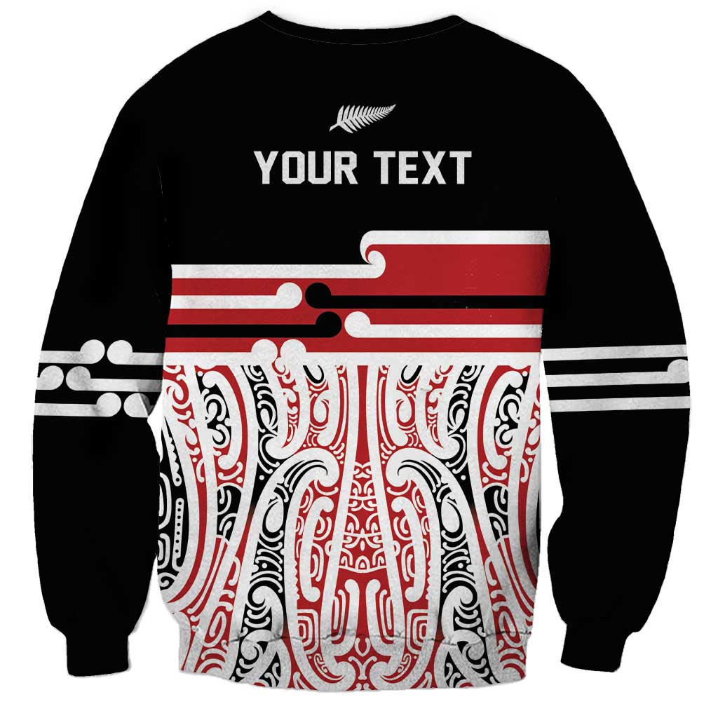 Personalised Toitu Te Tiriti Aotearoa 1840 Sweatshirt Red Kowhaiwhai Puhoro - Polynesian Pride