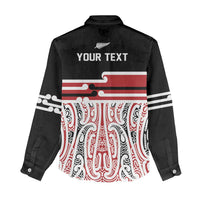 Personalised Toitu Te Tiriti Aotearoa 1840 Women Casual Shirt Red Kowhaiwhai Puhoro - Polynesian Pride
