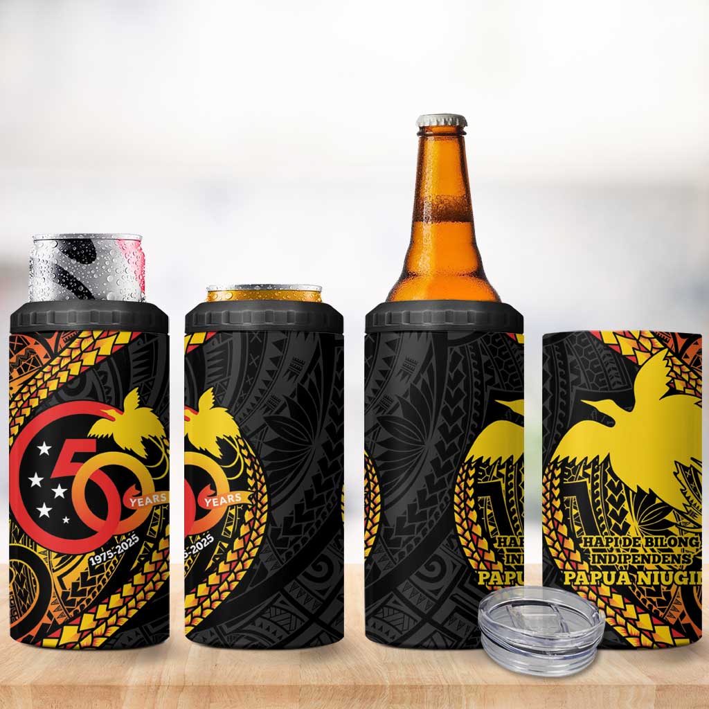 Papua New Guinea Tribal Tattoo 4 in 1 Can Cooler Tumbler 50th Independence Anniversary LT9 - Polynesian Pride